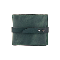 Зручний маленький гаманець на кобурном гвинті з натуральної шкіри зеленого кольору, фото 2