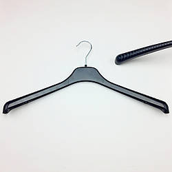 Пластикові плічка вішаки для одягу W-T46 чорного кольору, довжина 460 мм