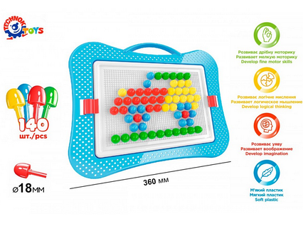 Мозаїка для малюків 6, (13мм-140шт), у кор. 37*29*4см, ТМ Технок, Україна