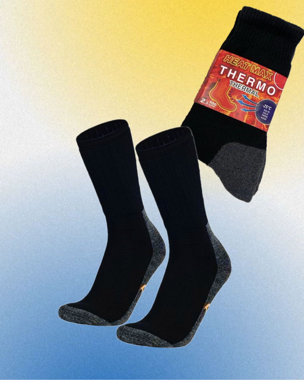 Чоловічі термошкарпетки утеплені шкарпетки Termo до -20 °C/ Міцні Термошкарпетки чорні розмір 39-45