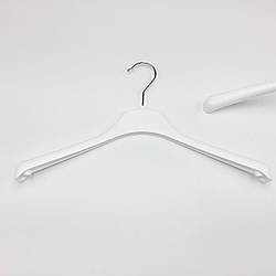 Довжина 38 см. Пластикові плічка вішаки для одягу W-T38 білого кольору