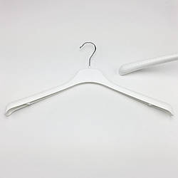 Довжина 46 см. Пластикові плічка вішаки для одягу W-T46 білого кольору