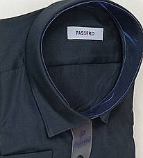 Чоловічі сорочки баталів велетні Passero vd-0159 чорна класична, сорочки чоловічі великі розміри ошатні, фото 6
