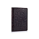 Красива коричнева дизайнерська обложна на паспорт з натуральної шкіри з художнім тисненням, фото 3
