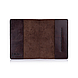 Красива коричнева дизайнерська обложна на паспорт з натуральної шкіри з художнім тисненням, фото 4