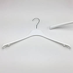 Довжина 42 см. Пластикові плічка вішаки для одягу W-T42 білого кольору