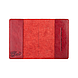Красива червона дизайнерська обложна на паспорт з натуральної шкіри з художнім тисненням, фото 4