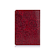 Красива червона дизайнерська обкладинка на паспорт із натуральної шкіри з художнім тисненням, фото 2