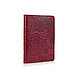 Красива червона дизайнерська обкладинка на паспорт із натуральної шкіри з художнім тисненням, фото 3