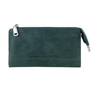 Красивий гаманець з натуральної матової шкіри зеленого кольору