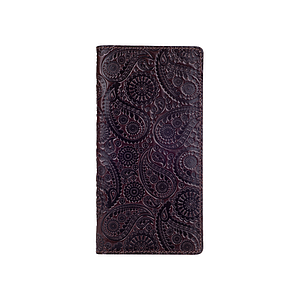 Місткий коричневий гаманець із глянсовою натуральною шкірою на кнопках із відділенням для монет, колекція "Buta Art"