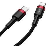 Дата-кабель Baseus PD 18W (CATLKLF-91) Black Red Cafule Type-C to Lightning 1m, фото 5