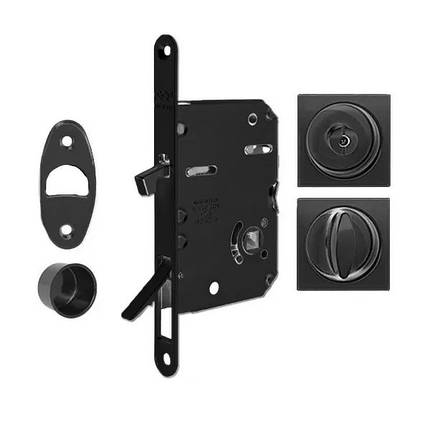 Ручки для розсувних дверей B04651.50.93 SCIVOLA TRE CLASS kit A з механізмом WC 93 - чорний BRASS B04651.50.93, фото 1