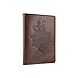 Оригінальна дизайнерська шкіряна обкладинка для паспорта ручної роботи оливкового кольору, фото 3