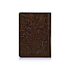 Оригінальна дизайнерська шкіряна обкладинка для паспорта ручної роботи оливкового кольору, фото 2