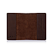 Оригінальна шкіряна коричнева обкладинка для паспорта з художнім тисненням "Mehendi Art", фото 4