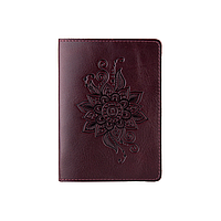 Оригинальная фиолетовая дизайнерская кожаная обложка для паспорта ручной работы с отделом для ID документов