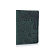 Оригінальна шкіряна обкладинка для паспорта з відділенням для карт зеленого кольору з художнім тисненням "Mehendi Art", фото 3