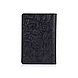 Оригінальна шкіряна обкладинка для паспорта чорного кольору з відділом для ID документів і художнім тисненням "Mehendi Art", фото 2