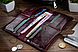 Оригінальний гаманець на кобурному гвинті, з натуральної шкіри темно-фіолетового кольору, фото 8