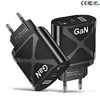 Сетевое зарядное устройство GaN 65W Type-c PD + USB QC3.0