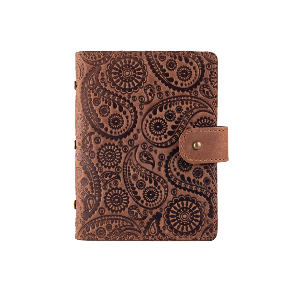 Темно рудий шкіряний картхолдер на кобурном гвинті, колекція "Buta Art", фото 1