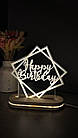 Світильник  на день народження, happy birthday, з USB кабелем , 14/14 см, фото 4