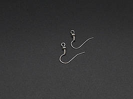 Заготовка основа для виготовлення сережок і біжутерії своїми руками з гачком, колір срібло