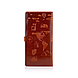 Тревел-кейс бурштинового кольору з натуральної глянсової шкіри з авторським художнім тисненням "7 wonders of the world", фото 2