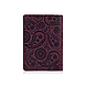Фіолетова дизайнерська шкіряна обкладинка для паспорта з відділенням для карток, колекція "Buta Art", фото 2