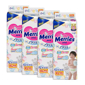 Підгузки Merries XL (12-20 кг) 44 шт (mep78) - 4 упаковки