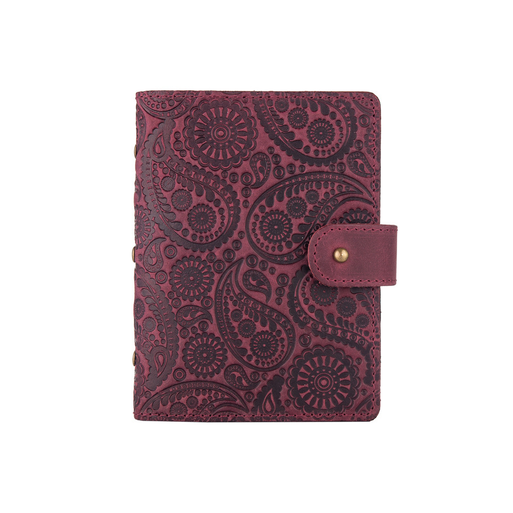 Фіолетовий картхолдер із натуральної матової шкіри на кобурному гвинті, колекція "Buta Art", фото 1