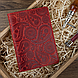Червона дизайнерська шкіряна обкладинка для паспорта з відділенням для карток, колекція "Buta Art", фото 5