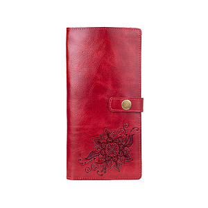 Червоний тревел-кейс із натуральної глянсової шкіри, колекція "Mehendi Classic"