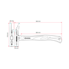 Покрівельний молоток 600 г. ручка з фібергласу INTERTOOL HT-0230, фото 3