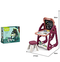 Детский мольберт со стулом 050-30-31 двухсторонняя доска (магнитная и для рисования) с аксессуарами Розовый