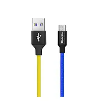 Дата-кабель ColorWay CW-CBUM052-BLY USB (ТАТО) - Micro USB (тато) 1m Blue Yellow