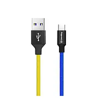 Дата-кабель ColorWay CW-CBUC052-BLY USB (тато) - USB Type C (тато) 1m Blue Yellow