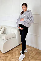 Лосини для вагітних темно-сірі в крапку