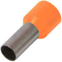 Наконечник-гильза с изолированным фланцем НГ 4,0 - 12mm оранжевый (типа Е4012) (100шт./уп) 4мм2