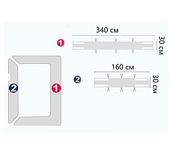 Захист на ліжечко для новонародженого 2в1 захисні бортики (160*30 см.) та (340*30 см.) Білий (Зірочки), фото 3