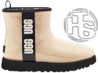 Женские угги UGG Classic Clear Mini Boot Natural Beige Black 1113190-NBLC