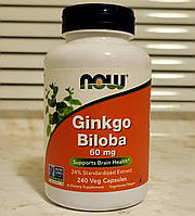 Гинкго Билоба Now Foods Ginkgo Biloba 60 mg 240 капсул нау фудс