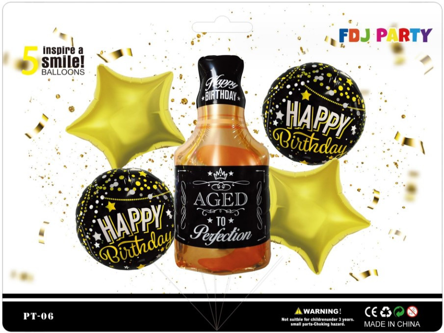 Набір фольгованих куль Віскі, 5 шт.