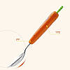 Набір ложка вилка кейс Морквина дитячий  Помаранчевий, фото 3