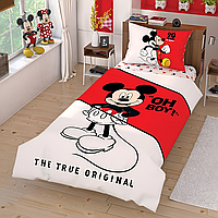 Комплект постельного белья ранфорс, простынь на резинке, для ребенка, подростка TAC Disney Mickey Mouse