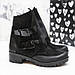 Жіночі зимові черевики козаки чорні на товстому стійкому підборі замшеві на хутрі 35-36 розмір, фото 6
