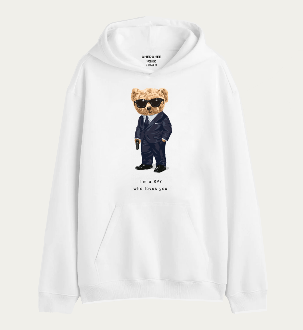 Толстовка з прикольним принтом Тедді "Ведмедик Тедді I'm a SPY who loves you ", фото 1