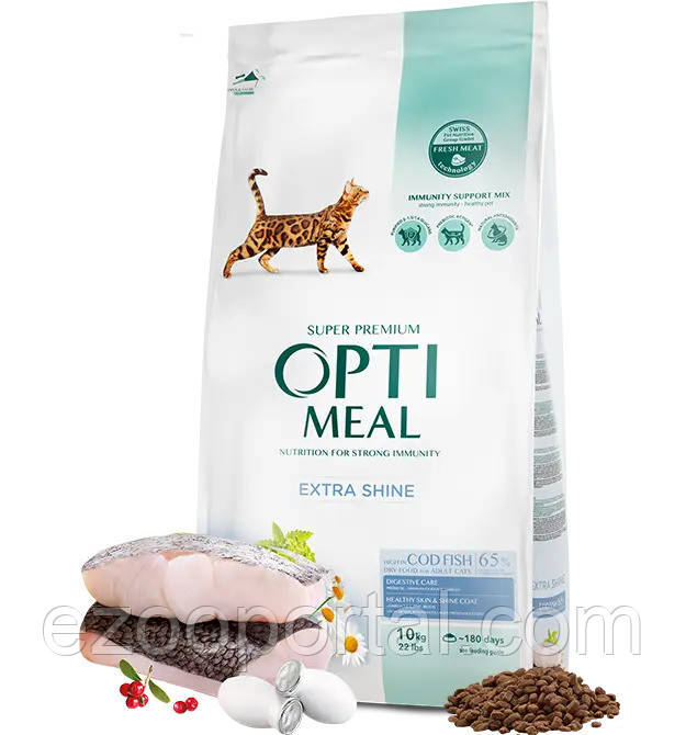 OPTIMEAL сухий корм для дорослих котів з тріскою 10кг