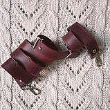 Ремінь сумки з натуральної шкіри 130*2(2,5). Бордо, фото 3